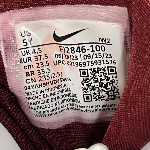 Nike Air More Uptempo GS Shoes Size 5Y White Team Red Gum FJ2846-100 - Picture 8 of 9